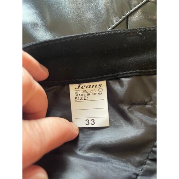 Mens Faux Leather Pants Buckles Hip Hop Leather Trousers 33 - Picture 5 of 6